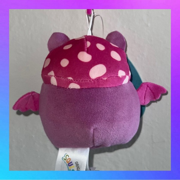 NWT Mushroom Bat Squishmallow Clip - Picture 3 of 3